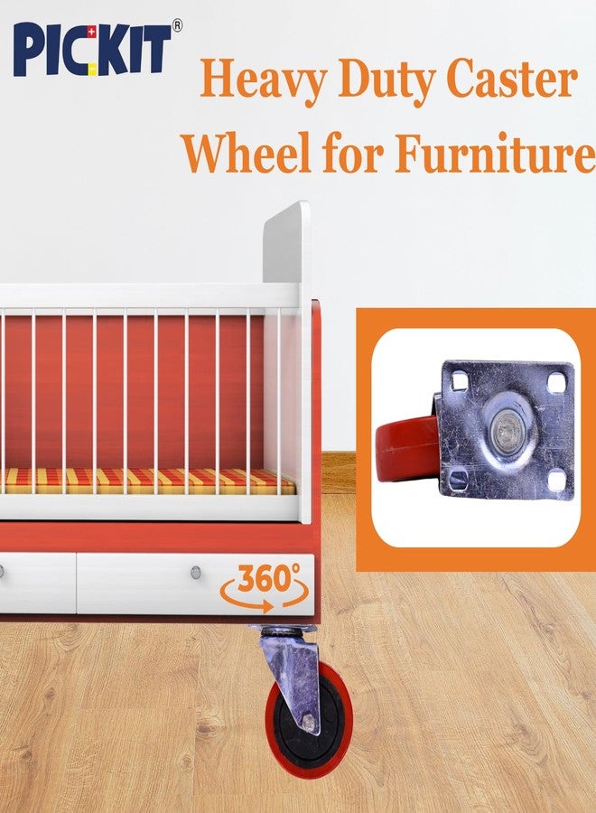 PICKIT Heavy Duty Swivel Caster Wheel | Polyurethane | 360-Degree Movement (Without Look 4 Inch, Pack of 2) - Image 4